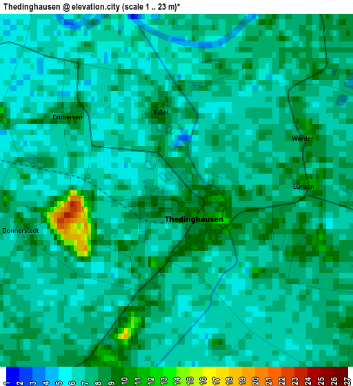 Thedinghausen elevation map