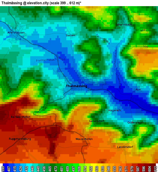 Thalmässing elevation map