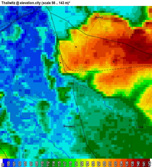 Thallwitz elevation map