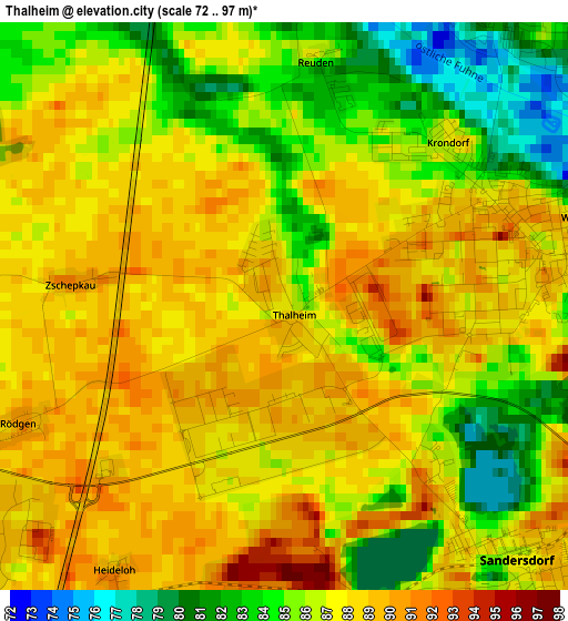 Thalheim elevation map