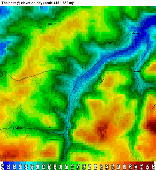 Thalheim elevation map