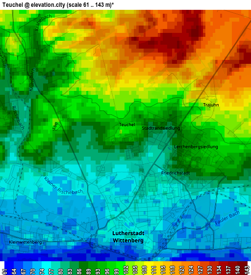 Teuchel elevation map