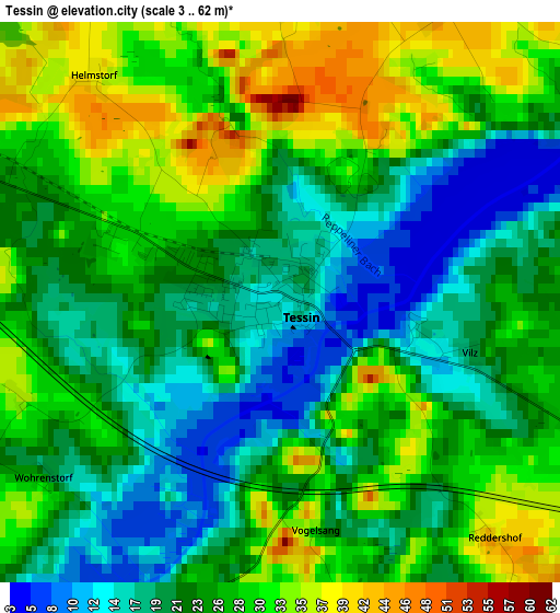 Tessin elevation map