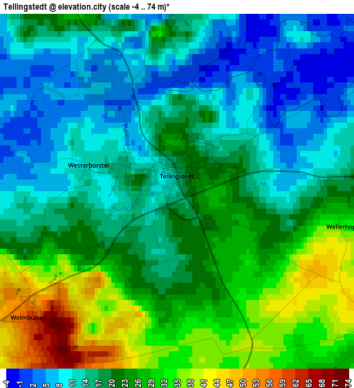 Tellingstedt elevation map