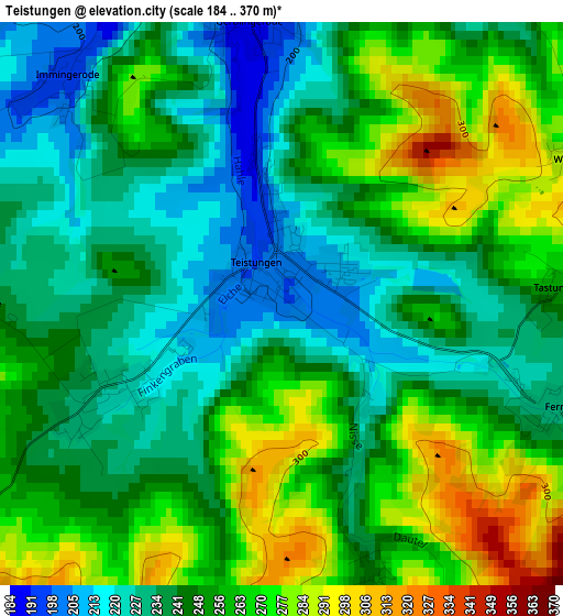 Teistungen elevation map