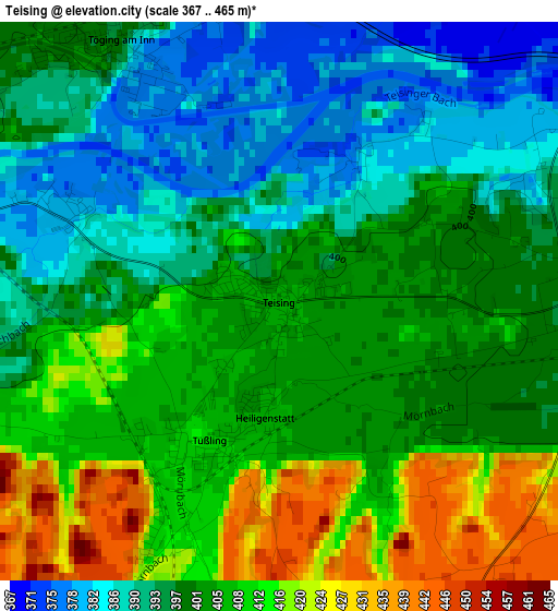 Teising elevation map