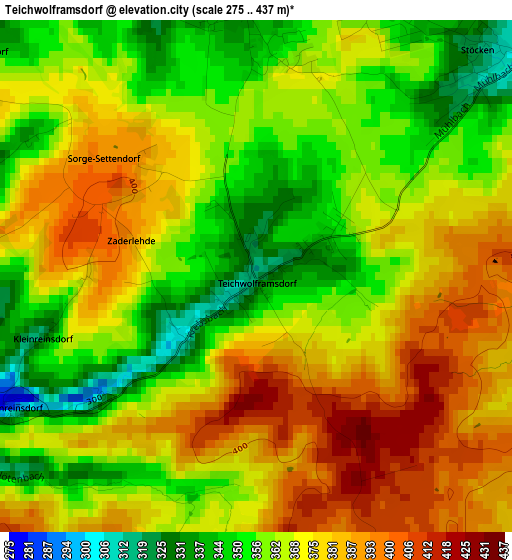 Teichwolframsdorf elevation map