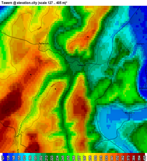 Tawern elevation map