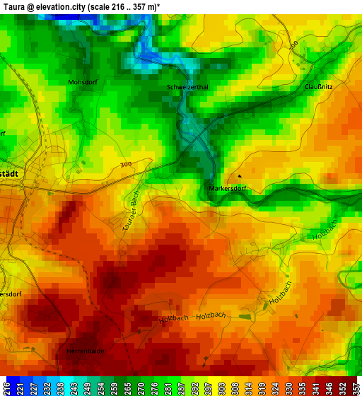 Taura elevation map