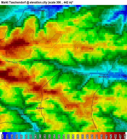 Markt Taschendorf elevation map