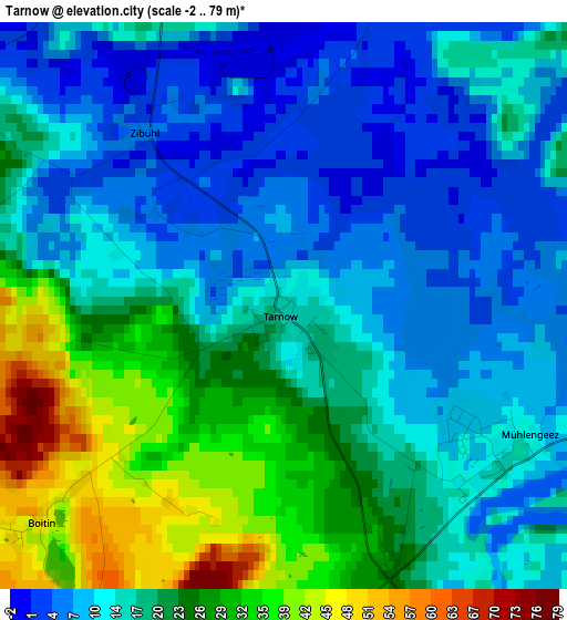 Tarnow elevation map