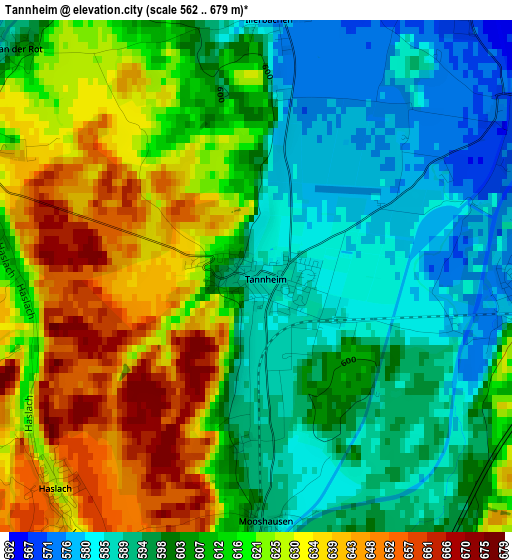 Tannheim elevation map