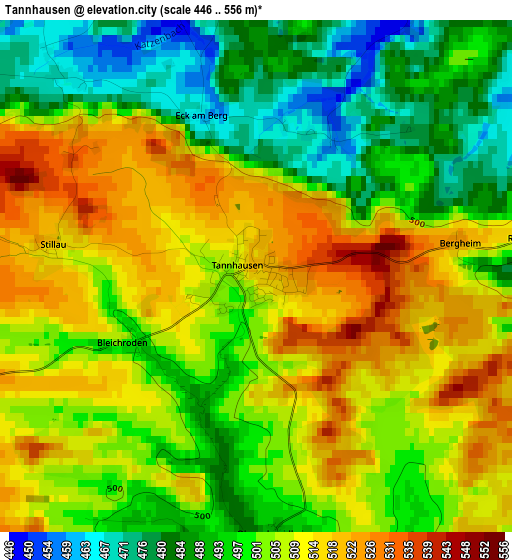 Tannhausen elevation map