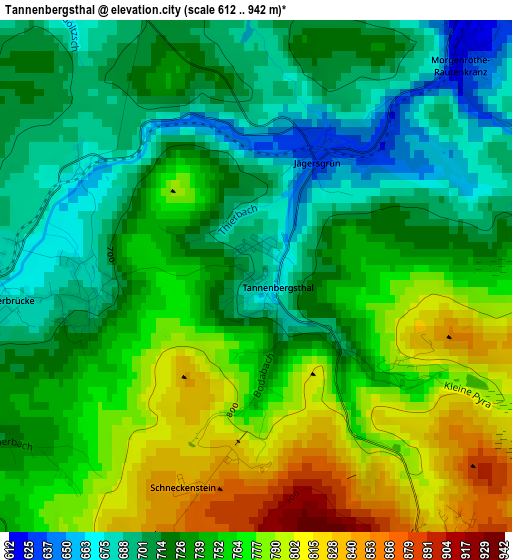 Tannenbergsthal elevation map