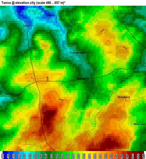 Tanna elevation map