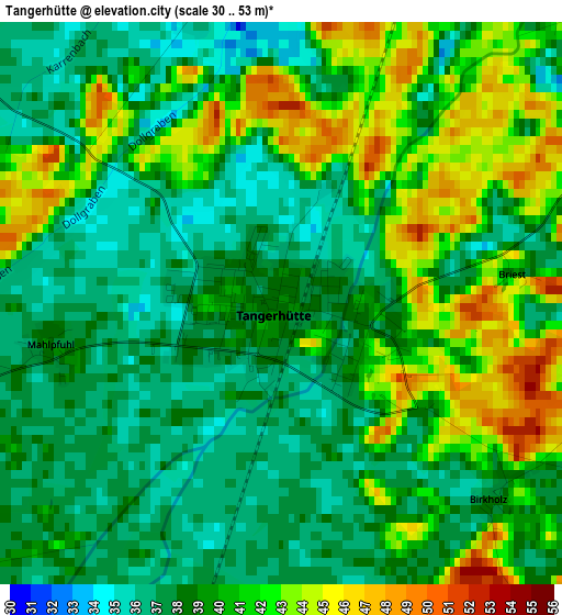 Tangerhütte elevation map