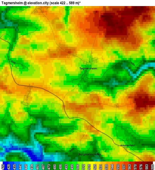 Tagmersheim elevation map