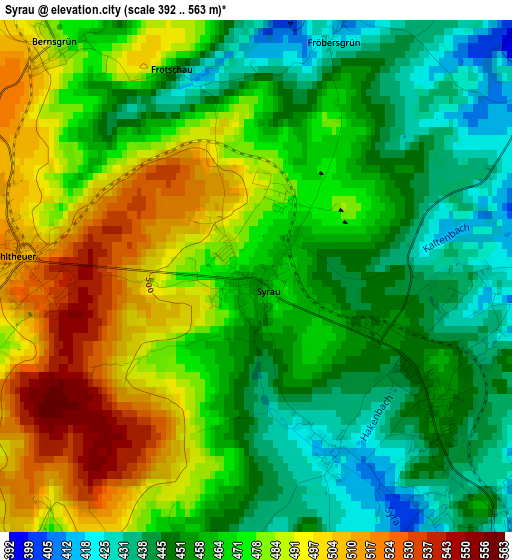 Syrau elevation map