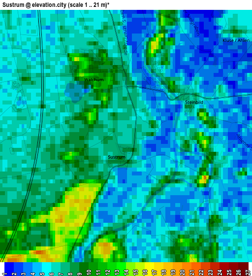 Sustrum elevation map