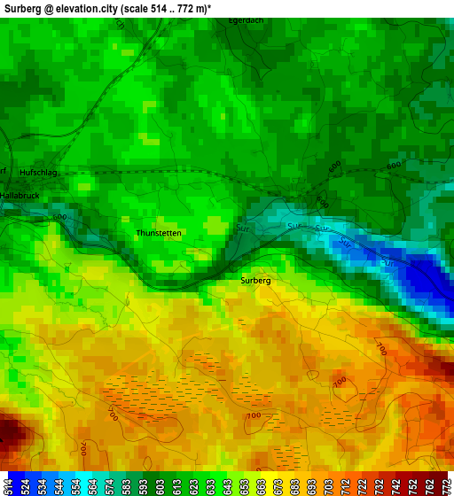 Surberg elevation map