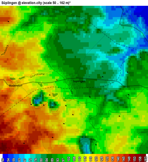 Süplingen elevation map