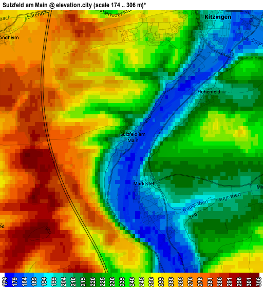 Sulzfeld am Main elevation map