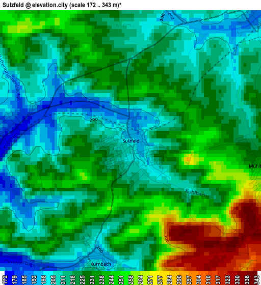 Sulzfeld elevation map