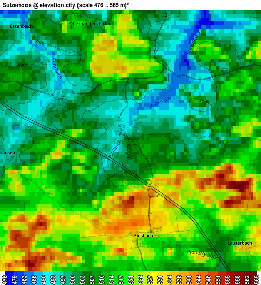 Sulzemoos elevation map