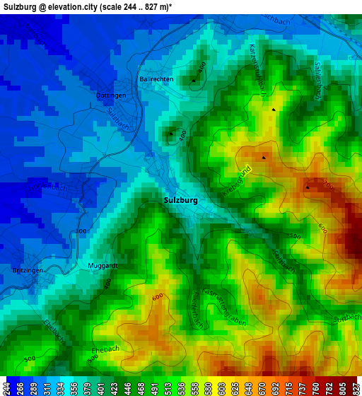 Sulzburg elevation map