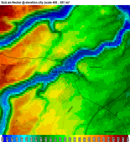 Sulz am Neckar elevation map