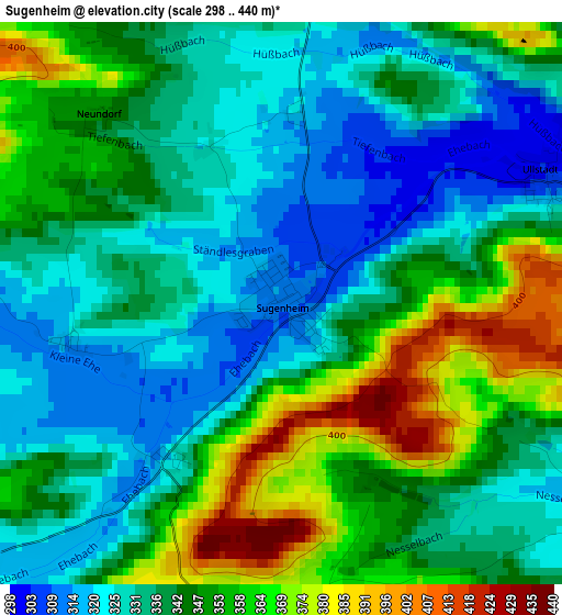 Sugenheim elevation map