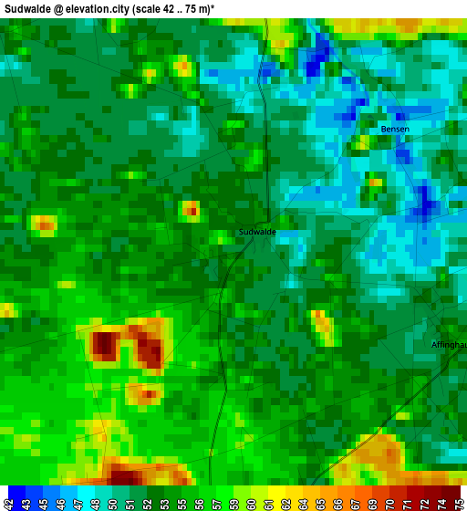 Sudwalde elevation map