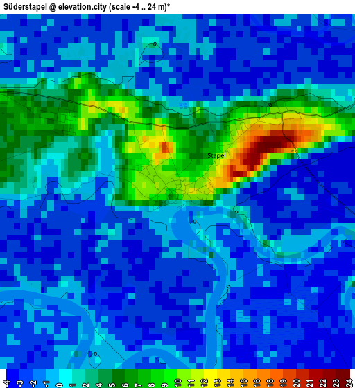 Süderstapel elevation map