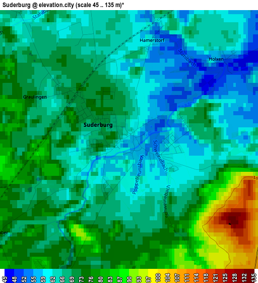 Suderburg elevation map