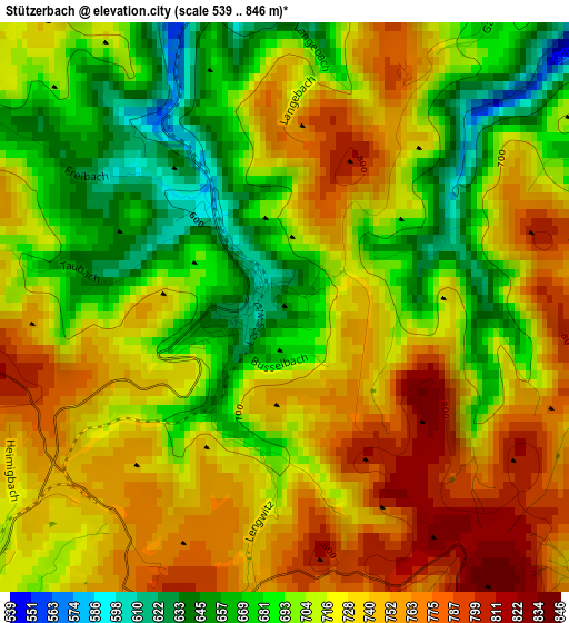 Stützerbach elevation map