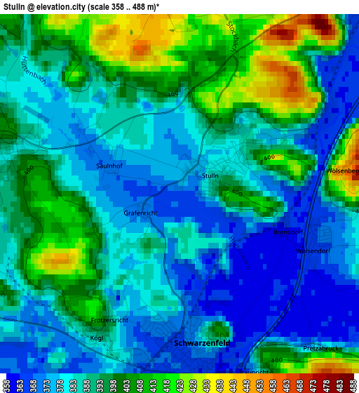 Stulln elevation map