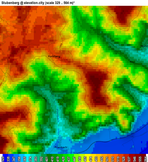 Stubenberg elevation map