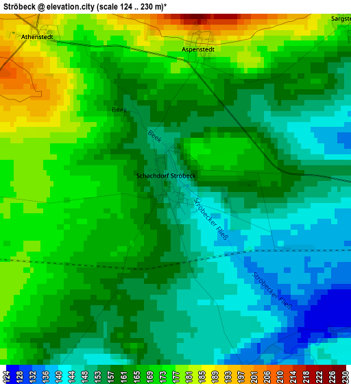 Ströbeck elevation map