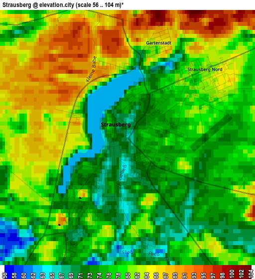 Strausberg elevation map