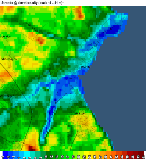 Strande elevation map