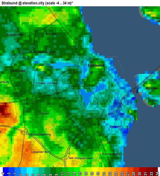 Stralsund elevation map