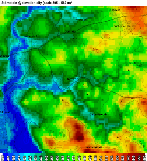 Störnstein elevation map