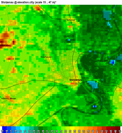 Stolzenau elevation map