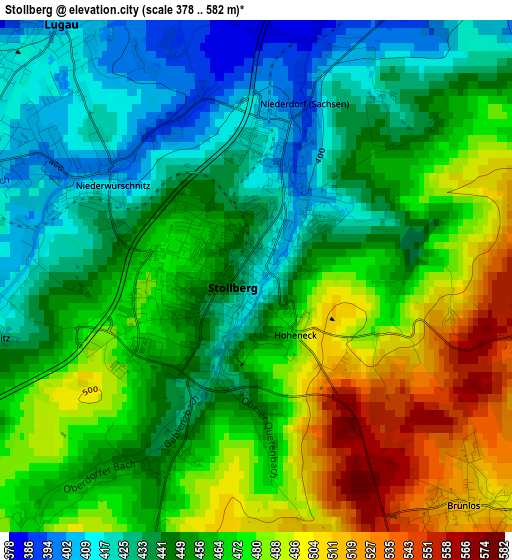 Stollberg elevation map