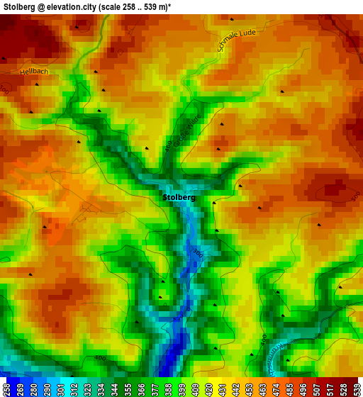 Stolberg elevation map