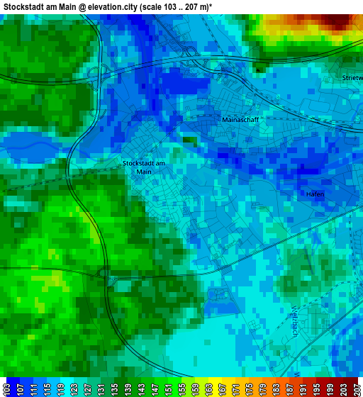 Stockstadt am Main elevation map