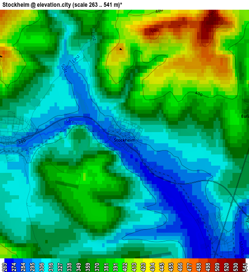 Stockheim elevation map