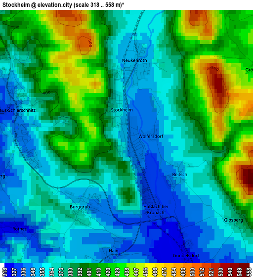 Stockheim elevation map