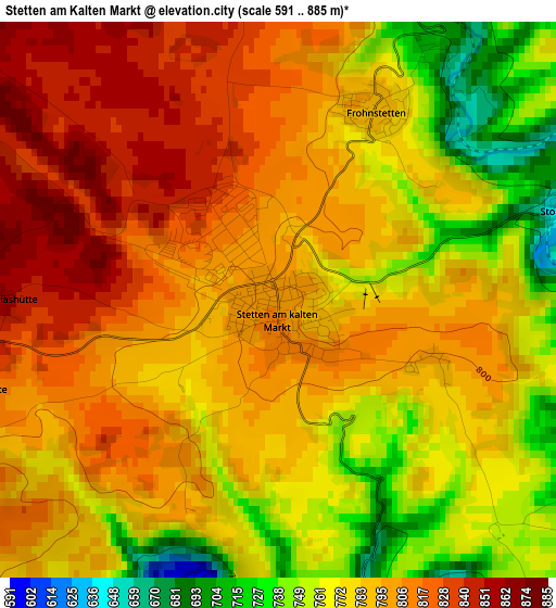 Stetten am Kalten Markt elevation map