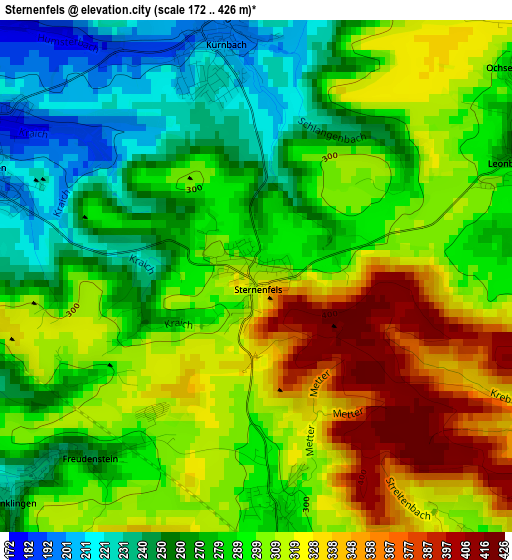 Sternenfels elevation map